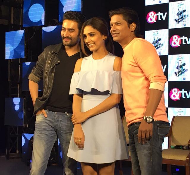 Shekhar, Shaan and Neeti Mohan at the launch of the show. (Twitter/TheVoiceIndia) Shekhar, Shaan and Neeti Mohan at the launch of the show. (Twitter/TheVoiceIndia)