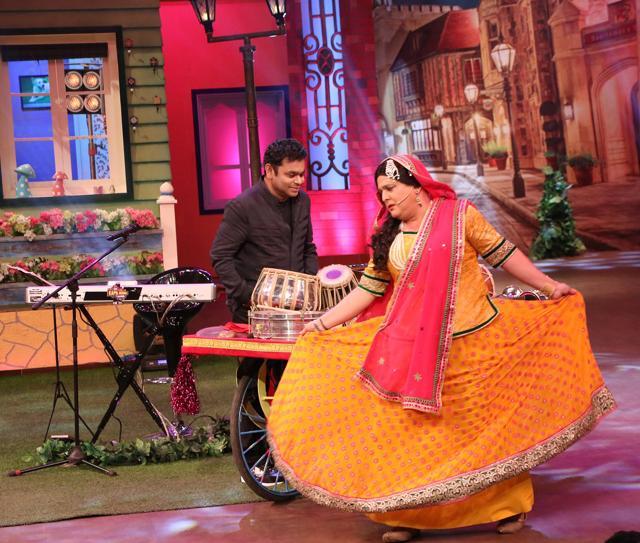Actor Ali Asgar as Begum in The Kapil Sharma Show.
