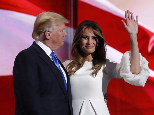 Melania Trump stands with her husband Republican presidential candidate Donald Trump at the Republican National Convention in Cleveland, Ohio, July 18, 2016. (Reuters Photo) Melania Trump stands with her husband Republican presidential candidate Donald Trump at the Republican National Convention in Cleveland, Ohio, July 18, 2016. (Reuters Photo)