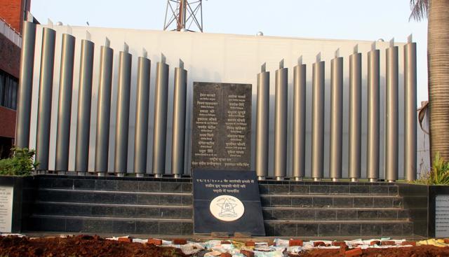 -Right ahead of the aquarium and outside Police Gymkhana is the Police Memorial, built in memory of the policemen that gave their lives up in the attacks of 26/11. (Photo:Bhushan Koyande/HT)