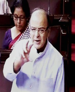 Finance minister Arun Jaitley speaks in the Rajya Sabha on Tuesday. Jaitley will be travelling to Andhra Pradesh and Telangana this week to meet their CMs over the GST bill. (PTI) Finance minister Arun Jaitley speaks in the Rajya Sabha on Tuesday. Jaitley will be travelling to Andhra Pradesh and Telangana this week to meet their CMs over the GST bill. (PTI)