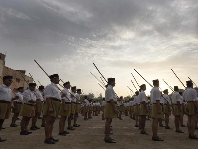 Publications detailing the history of the Sangh have been available for long, but the RSS will now actively pursue an “image correction exercise”. It wants its cadres to be armed with “facts” to counter what it calls “propaganda” against it and will intensify outreach through the internet and e-books.(Sonu Mehta/HT Photo) Publications detailing the history of the Sangh have been available for long, but the RSS will now actively pursue an “image correction exercise”. It wants its cadres to be armed with “facts” to counter what it calls “propaganda” against it and will intensify outreach through the internet and e-books.(Sonu Mehta/HT Photo)