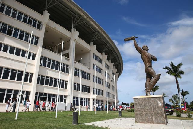The pitch at the Sir Viv Richards Stadium in Antigua, which will stage the first Test between West Indies and (Getty Images) The pitch at the Sir Viv Richards Stadium in Antigua, which will stage the first Test between West Indies and (Getty Images)