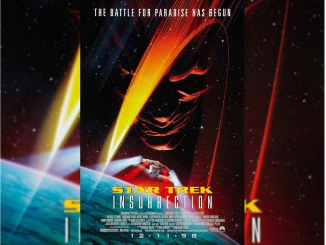 Star Trek: Insurrection (1998) - When the crew of the Enterprise learn of a Federation conspiracy against the inhabitants of a unique planet, Captain Picard begins an open rebellion. (Paramount Pictures) Star Trek: Insurrection (1998) - When the crew of the Enterprise learn of a Federation conspiracy against the inhabitants of a unique planet, Captain Picard begins an open rebellion. (Paramount Pictures)