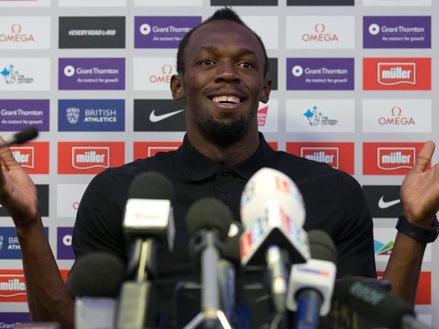 Jamaican sprinter Usain Bolt speaks at a press conference in London. (AFP Photo) Jamaican sprinter Usain Bolt speaks at a press conference in London. (AFP Photo)