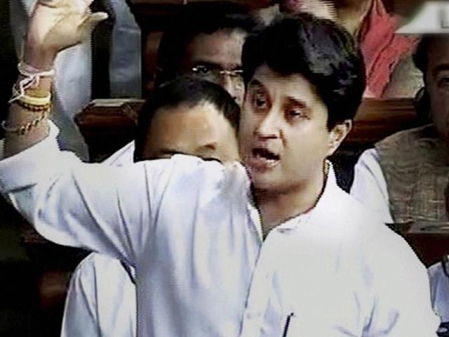 Congress MP Jyotiraditya Scindia speaking in the Lok Sabha in New Delhi on Wednesday. (PTI) Congress MP Jyotiraditya Scindia speaking in the Lok Sabha in New Delhi on Wednesday. (PTI)
