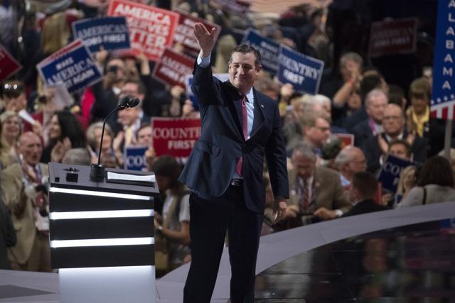 Senator Ted Cruz waves before speaking at the Republican National Convention. (AP Photo) Senator Ted Cruz waves before speaking at the Republican National Convention. (AP Photo)