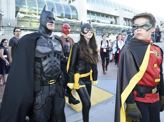 The Romero family leaves the convention centre on day one of Comic-Con International held at the San Diego Convention Centre. (Denis Poroy/Invision/AP) The Romero family leaves the convention centre on day one of Comic-Con International held at the San Diego Convention Centre. (Denis Poroy/Invision/AP)