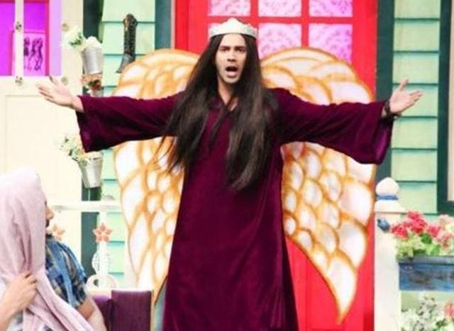 Varun Dhawan on the sets of The Kapil Sharma Show.
