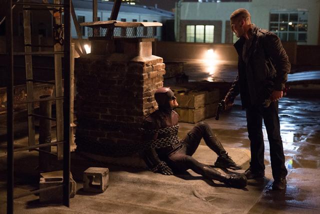 Charlie Cox and Jon Bernthal in a still from Daredevil Season 2. (Netflix)