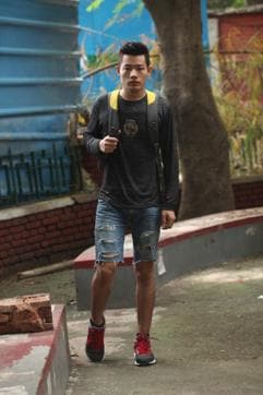 John Kashung says ripped shorts are a cooler version of ripped jeans. (Manoj Verma/HT)