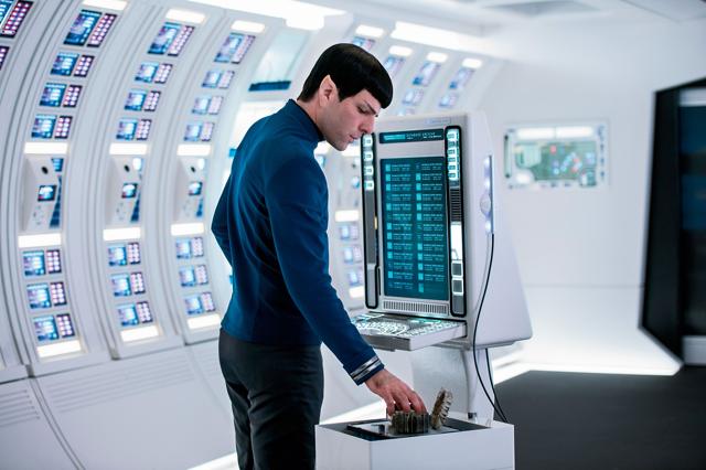 Zachary Quinto as the ever-so-logical Spock tries to save the day, and the film, in Star Trek Beyond. Zachary Quinto as the ever-so-logical Spock tries to save the day, and the film, in Star Trek Beyond.
