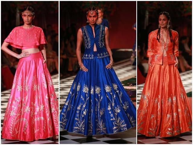 For all those brides and grooms sifting through designer lookbooks, some more inspiration is coming your way via Day 2 of India Couture Week 2016. While designer Manish Malhotra opened the fashion gala, designers Anita Dongre and Tarun Tahiliani gave us wedding fashion goals for the season with Thursday’s shows.  (Amal KS/ HT Photo) 