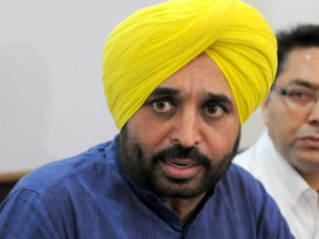File photo of AAP legislator Bhagwant Mann. Both houses of Parliament were rocked by protests on July 22, 2016, over Mann posting a video of Parliament premises on FB. (Anil Dayal / HT Photo) File photo of AAP legislator Bhagwant Mann. Both houses of Parliament were rocked by protests on July 22, 2016, over Mann posting a video of Parliament premises on FB. (Anil Dayal / HT Photo)
