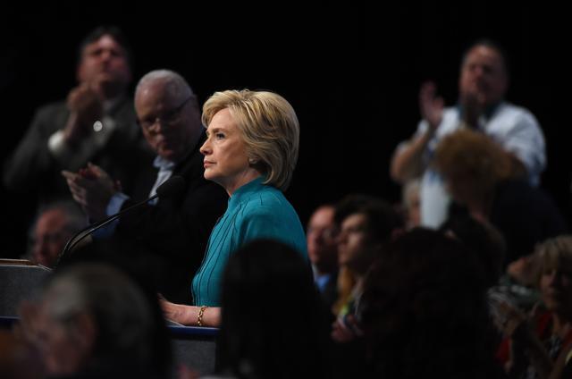 Democratic presidential candidate Hillary Clinton speaks at the American Federation of State, County and Municipal Employees (AFSCME) 42nd International Convention at the Las Vegas Convention Center on July 19 in Las Vegas. (AFP) Democratic presidential candidate Hillary Clinton speaks at the American Federation of State, County and Municipal Employees (AFSCME) 42nd International Convention at the Las Vegas Convention Center on July 19 in Las Vegas. (AFP)