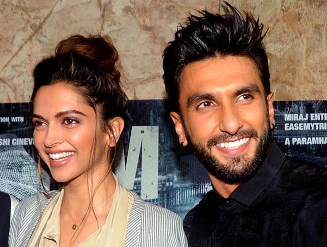 When Deepika was asked about her rumoured engagement, Ranveer looked at her and said, “Let’s go.” (AFP) When Deepika was asked about her rumoured engagement, Ranveer looked at her and said, “Let’s go.” (AFP)