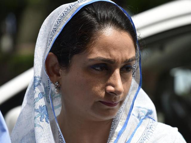 Harsimrat Kaur Badal seen outside Parliament during the monsoon session in New Delhi. (Vipin Kumar/HT Photo) Harsimrat Kaur Badal seen outside Parliament during the monsoon session in New Delhi. (Vipin Kumar/HT Photo)