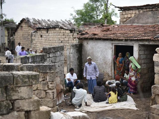 Balubhai, father of Dalit victim who was brutally assaulted by self-styled 'cow protectors' at Mota Samdhiyala village in Una, Gujarat.(Arun Sharma/HT Photo)