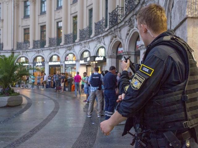 Police secures the area near Stachus square in Munich. (AFP) Police secures the area near Stachus square in Munich. (AFP)