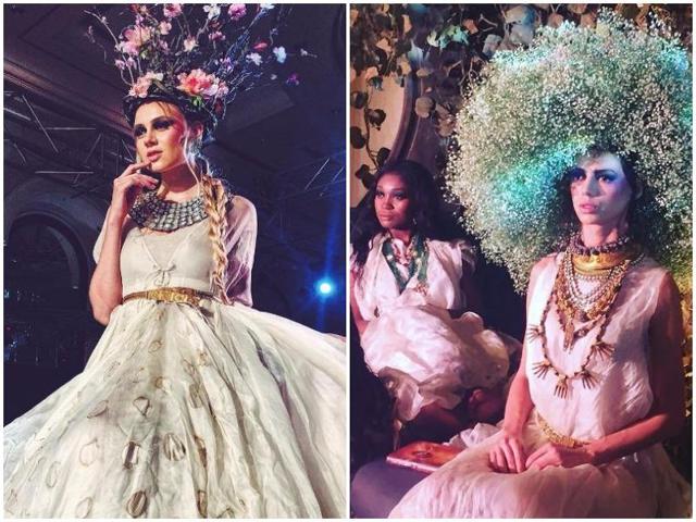 At Anamika Khanna, the ivories came in in quick succession along with romantic rose hues and sneaky shades of yellow.  (Instagram) 