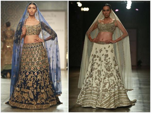 tTe Narulas picked the classic combination of white and gold, along with tan beiges and dull creams for not only their brides, but, for the grooms too. (Amal KS/ HT Photo) 