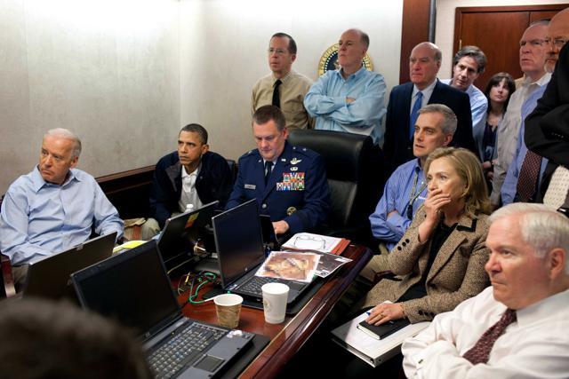 In this May 1, 2011, image released by the White House, US president Barack Obama and vice-president Joe Biden, along with members of the national security team and secretary of state Hillary Rodham Clinton, receive an update on the mission against Osama bin Laden in the Situation Room of the White House in Washington. (AP File Photo) In this May 1, 2011, image released by the White House, US president Barack Obama and vice-president Joe Biden, along with members of the national security team and secretary of state Hillary Rodham Clinton, receive an update on the mission against Osama bin Laden in the Situation Room of the White House in Washington. (AP File Photo)