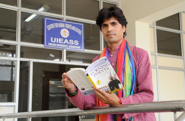 “I believe transgenders should come forward and get education in colleges and universities like others to progress,” he adds. (Anil Dayal/HT Photo)
