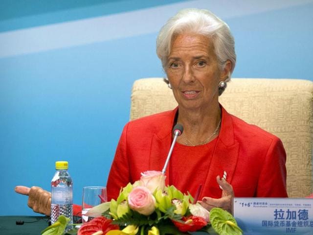 International Monetary Fund (IMF) Managing Director Christine Lagarde during a press conference in Beijing, Friday. (AP) International Monetary Fund (IMF) Managing Director Christine Lagarde during a press conference in Beijing, Friday. (AP)
