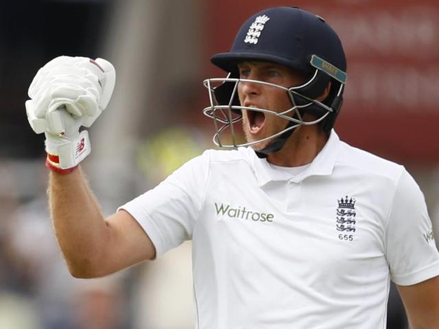 England's Joe Root celebrates scoring a double century. (Reuters Photo) England's Joe Root celebrates scoring a double century. (Reuters Photo)