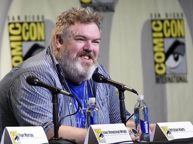 Kristian Nairn who attended the Game of Thrones panel on Friday apologised for making fans cry. (Chris Pizzello/Invision/AP) Kristian Nairn who attended the Game of Thrones panel on Friday apologised for making fans cry. (Chris Pizzello/Invision/AP)