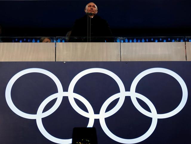 Russian President Vladimir Putin stands during the opening ceremony of the 2014 Sochi Winter Olympics. (Reuters Photo) Russian President Vladimir Putin stands during the opening ceremony of the 2014 Sochi Winter Olympics. (Reuters Photo)