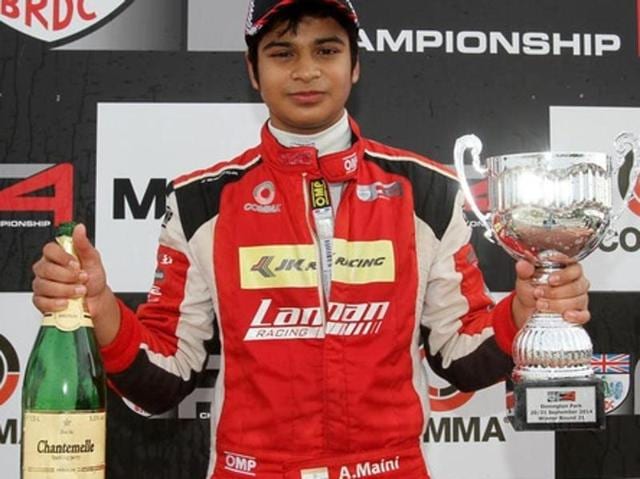 A file photo of Indian racer Arjun Maini.(PTI Photo)