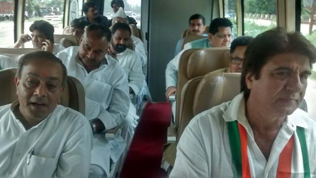 The three-day campaign called “27 Saal, UP Behal Yatra” was launched from the Congress headquarters in New Delhi on Saturday and will end in Kanpur on Monday. (HT Photo) The three-day campaign called “27 Saal, UP Behal Yatra” was launched from the Congress headquarters in New Delhi on Saturday and will end in Kanpur on Monday. (HT Photo)