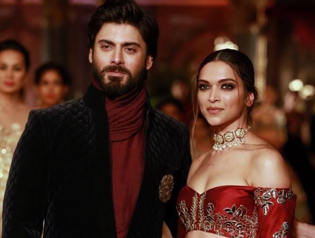 Actors Deepika Padukone and Fawad Khan during designer Manish Malhotra's fashion show at the India Couture Week 2016 in New Delhi on July 20, 2016.