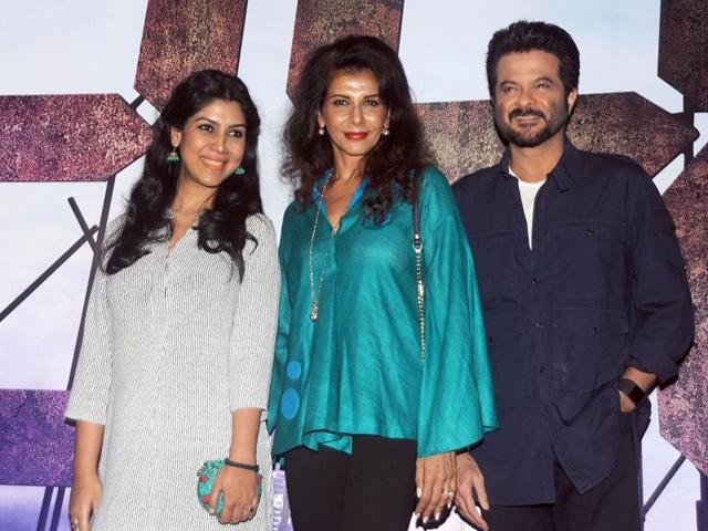 Sakshi Tanwar, (left), Anita Raj (centre) and Anil Kapoor pose. (AFP)