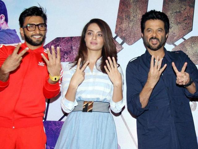 Ranveer Singh, Surveen Chawla and Anil Kapoor flash the number 6. Why? Watch the new season, which began on Friday. (PTI)