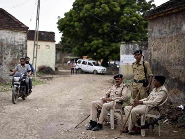 The Una victims’ relatives have expressed fears that they will be evicted from the village by upper class ‘musclemen’ once police protection is withdrawn.(Arun Sharma/HT Photo)