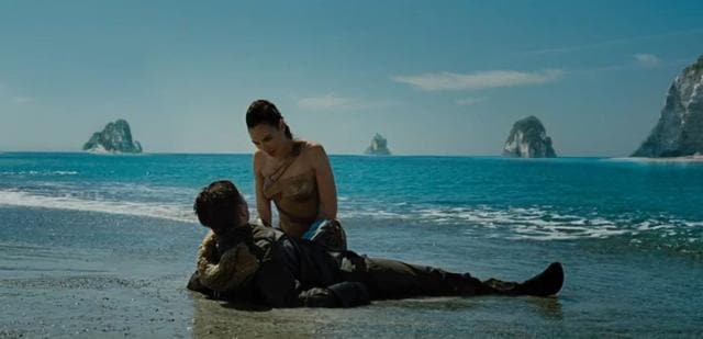 Chris Pine and Gal Gadot in a still from the trailer. (Warner Bros)