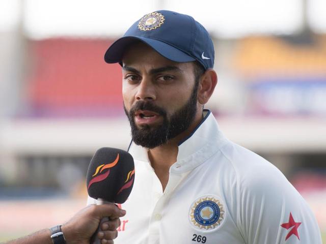 Virat Kohli and the Indian team walk off the field after beating West Indies in the first test at Sir Vivian Richards Stadium in St John’s, Antigua. (AFP) Virat Kohli and the Indian team walk off the field after beating West Indies in the first test at Sir Vivian Richards Stadium in St John’s, Antigua. (AFP)