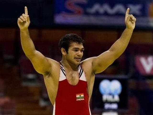 Narsingh Pancham Yadav celebrates after he won the men's 74kg freestyle weight class during the Vantaa Cup finals in Vantaa May 4, 2012.(Reuters file photo) Narsingh Pancham Yadav celebrates after he won the men's 74kg freestyle weight class during the Vantaa Cup finals in Vantaa May 4, 2012.(Reuters file photo)