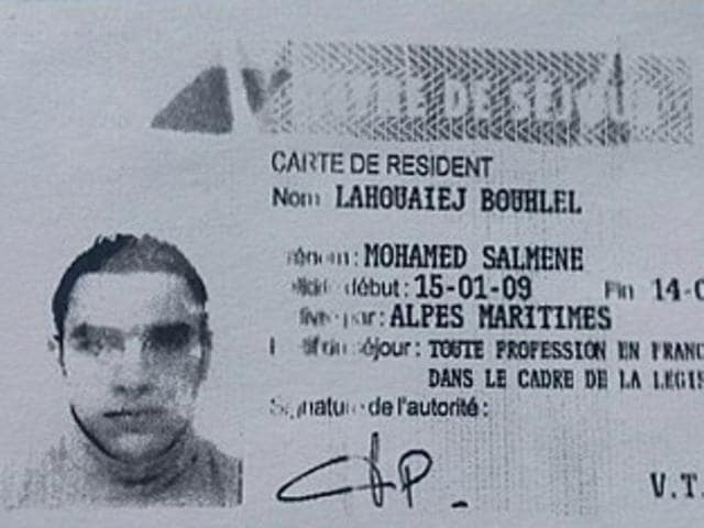 A reproduction of the residence permit of Mohamed Lahouaiej Bouhlel, the man who rammed his truck into a crowd celebrating Bastille Day in Nice on July 14. (AFP File) A reproduction of the residence permit of Mohamed Lahouaiej Bouhlel, the man who rammed his truck into a crowd celebrating Bastille Day in Nice on July 14. (AFP File)