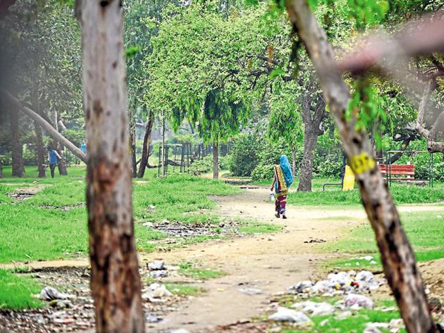 Cigarettewala Bagh, Model Town. Open defecation is a safety hazard for women who are compelled to step out in the night alone to relieve themselves.(Ravi Chaudhary/Hindustan Times) Cigarettewala Bagh, Model Town. Open defecation is a safety hazard for women who are compelled to step out in the night alone to relieve themselves.(Ravi Chaudhary/Hindustan Times)