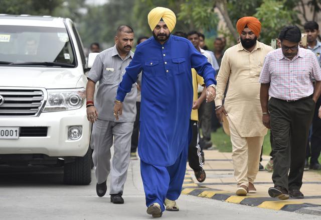 Sidhu at a press meet in New Delhi on Monday. (Raj K Raj/HT Photo)