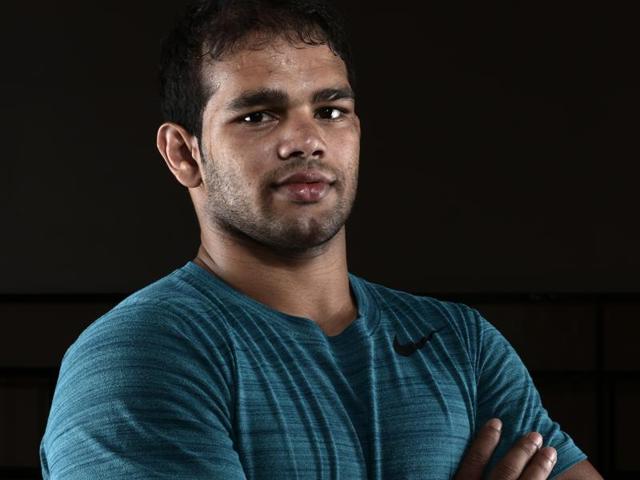 Indian wrestler Narsingh Pancham Yadav during practice at his campus in Haryana.(Gurinder Osan/HT Photo) Indian wrestler Narsingh Pancham Yadav during practice at his campus in Haryana.(Gurinder Osan/HT Photo)
