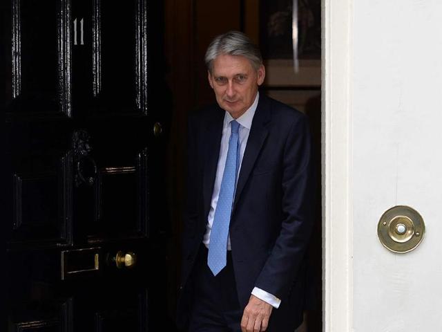 Newly appointed British chancellor of the exchequer Philip Hammond at the 11 Downing Street in central London. (AFP file photo) Newly appointed British chancellor of the exchequer Philip Hammond at the 11 Downing Street in central London. (AFP file photo)
