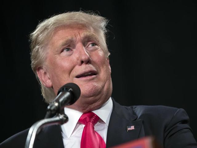 Republican presidential nominee Donald Trump speaks at a campaign event in Winston-Salem, North Carolina, on Monday. (Reuters) Republican presidential nominee Donald Trump speaks at a campaign event in Winston-Salem, North Carolina, on Monday. (Reuters)
