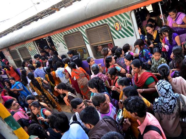 The TISS report, submitted to MRVC last week, revealed that 23.5% of women commuters have been harassed in local trains or at train stations.(Hindustan Times)