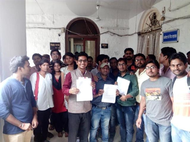 Maulana Azad National Institute of Technology SC and ST students protest against the administration for demanding tuition fees, in Bhopal on Monday. Maulana Azad National Institute of Technology SC and ST students protest against the administration for demanding tuition fees, in Bhopal on Monday.