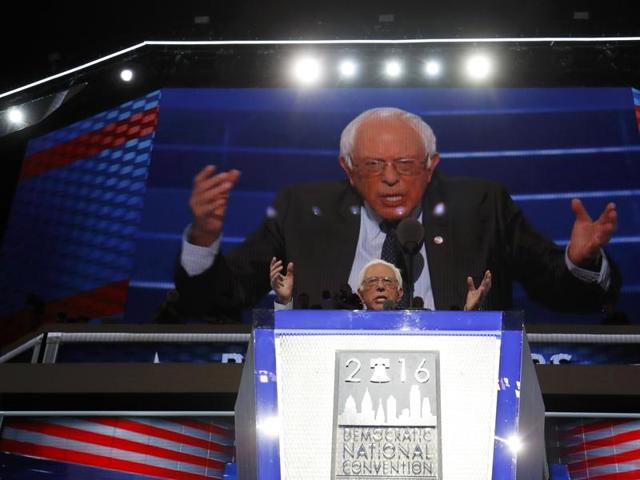 Former Democratic US presidential candidate Senator Bernie Sanders speaks during the first session at the Democratic National Convention in Philadelphia, Pennsylvania, US, July 25, 2016. (Reuters Photo) Former Democratic US presidential candidate Senator Bernie Sanders speaks during the first session at the Democratic National Convention in Philadelphia, Pennsylvania, US, July 25, 2016. (Reuters Photo)