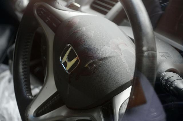 Blood on the steering wheel of a car, which a suspect drove to the police station after killing people at a facility for the disabled. (REUTERS) Blood on the steering wheel of a car, which a suspect drove to the police station after killing people at a facility for the disabled. (REUTERS)